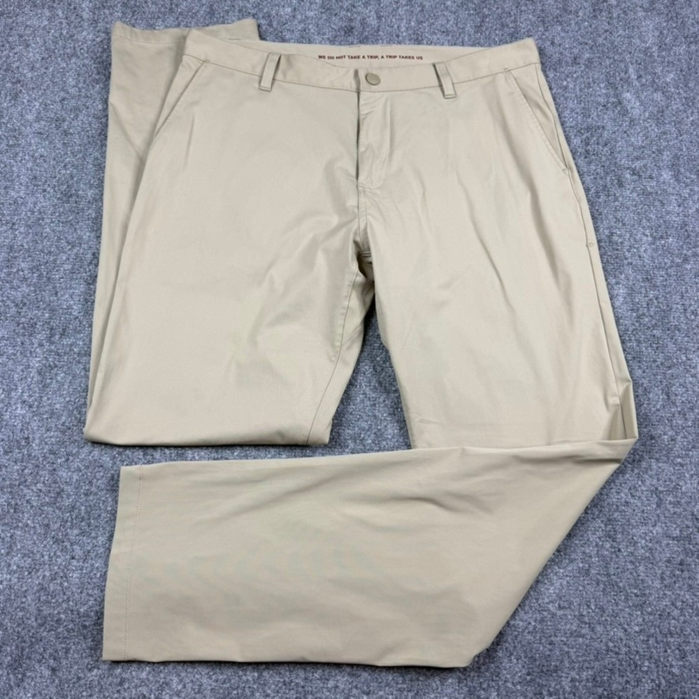 Rhone Commuter Pants Men 35 Tan Khaki Straight Technical Performance Trousers